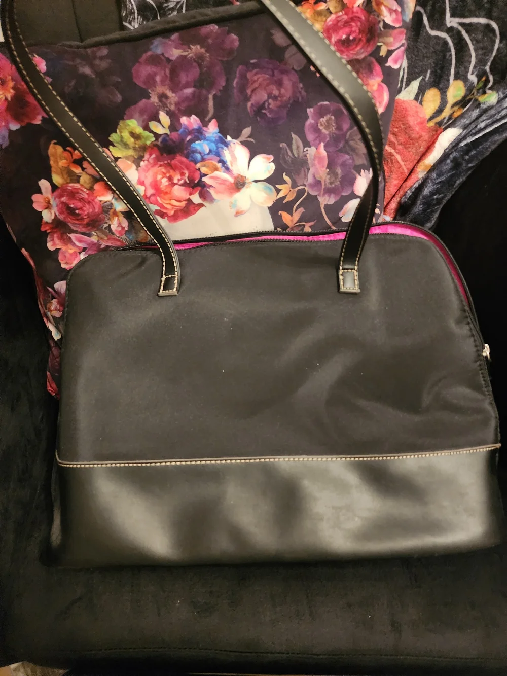 Black Laptop Bag with Hot Pink Lining - Professional Work NWOT